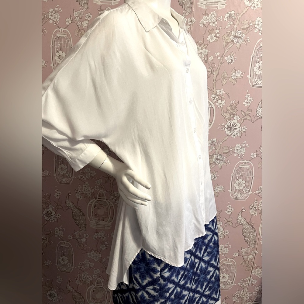 Catherine Malandrino white hi low blouse